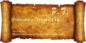 Pohrancz Titanilla névjegykártya